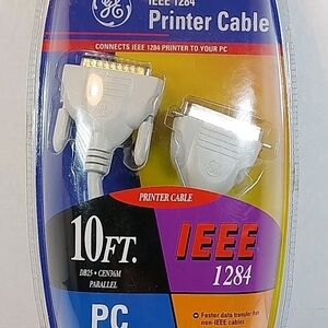 GE 10ft IEEE 1284 Printer Cable - White